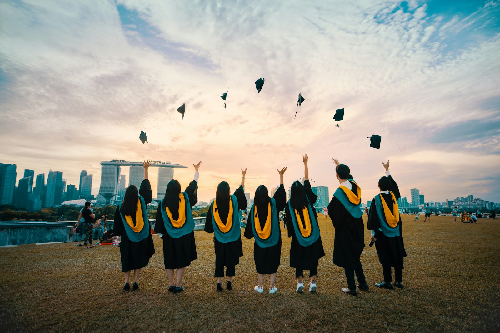 Graduating students celebrating success